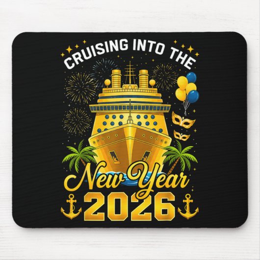 Happy New Year 2026 Cruising Into The New Year 202 Mousepad (Vorne)