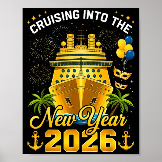 Happy New Year 2026 Cruising Into The New Year 202 Poster (Vorne)