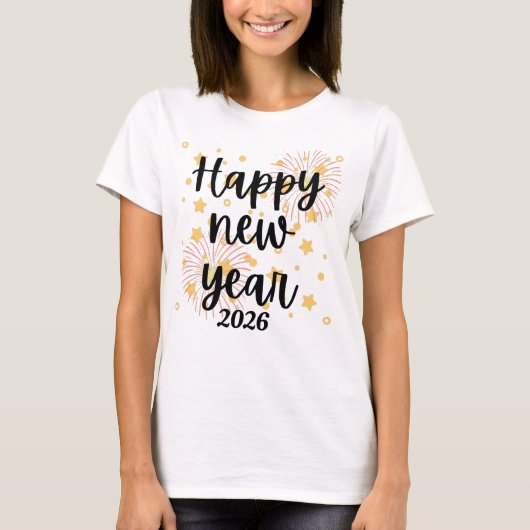 Happy New Year 2026 Custom T-Shirt (Vorderseite)