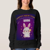 Happy New Year 2026 – Cute Bunny Sweatshirt (Vorderseite)