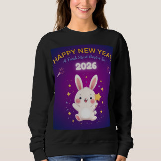 Happy New Year 2026 – Cute Bunny Sweatshirt