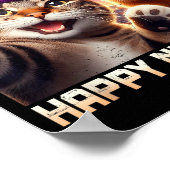 Happy New Year 2026 Cute Cat Capybara Party Art  Poster (Ecke)