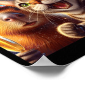 Happy New Year 2026 Cute Cat Capybara Party Art Poster (Ecke)