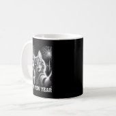 Happy New Year 2026 Cute Cat Raccoon Celebration  Kaffeetasse (Vorderseite Links)
