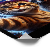 Happy New Year 2026 Cute Cat Raccoon Celebration Poster (Ecke)