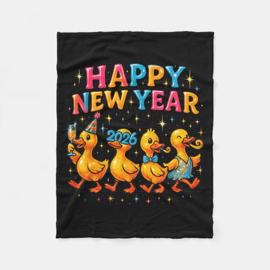 Happy New Year 2026 Cute Duck Party Gift  Fleecedecke (Vorderseite)