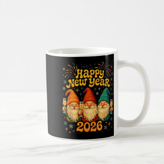 Happy New Year 2026 Cute Gnome Party Gift Kaffeetasse (Rechts)