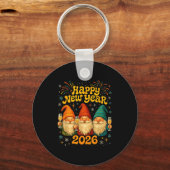 Happy New Year 2026 Cute Gnome Party Gift  Schlüsselanhänger (Vorderseite)