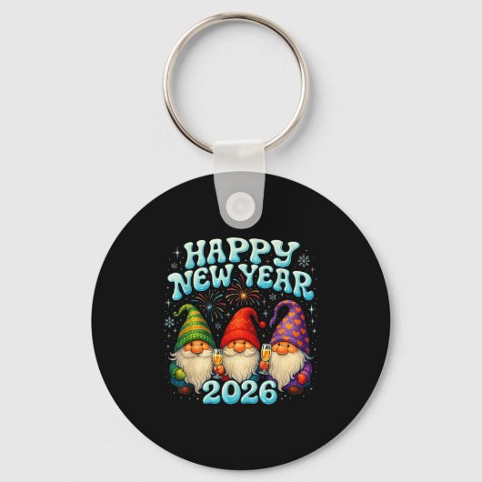 Happy New Year 2026 Cute Gnome Party Gift  Schlüsselanhänger (Vorderseite)