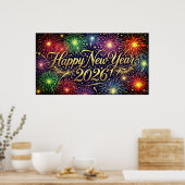 Happy New Year 2026 Decorative artwork - fireworks Poster (Küche)
