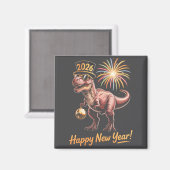 Happy New Year 2026 Dinosaur Funny Dino Tee For Ad Magnet (Vorderseite/Rückseite)