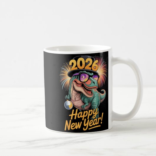 Happy New Year 2026 Dinosaur Funny T-rex Tee For K Kaffeetasse (Rechts)