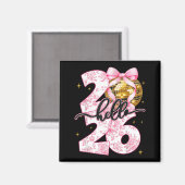 Happy New Year 2026 Disco Ball Bow New Year's Eve  Magnet (Vorderseite/Rückseite)