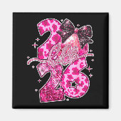 Happy New Year 2026 Disco Ball Bow New Year's Eve Magnet (Vorne)