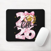 Happy New Year 2026 Disco Ball Bow New Year's Eve Mousepad (Mit Mouse)