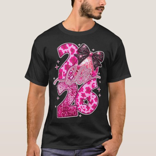 Happy New Year 2026 Disco Ball Bow New Year's Eve  T-Shirt (Vorderseite)