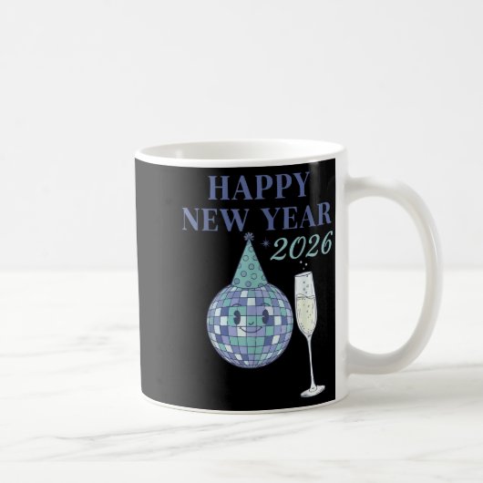 Happy New Year 2026 Disco Ball Celebration Kaffeetasse (Rechts)