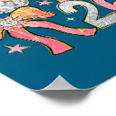 Happy New Year 2026 Disco Ball Coquette Bow New Ye Poster (Ecke)