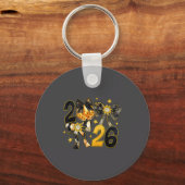 Happy New Year 2026 Disco Ball Coquette Bow New Ye Schlüsselanhänger (Vorderseite)