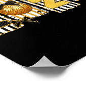 Happy New Year 2026 Disco Ball Gold Coquette Bow F Poster (Ecke)