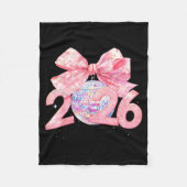 Happy New Year 2026 Disco Ball Nk Coquette Bow Fam Fleecedecke (Vorderseite)