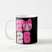 Happy New Year 2026 Disco Ball Nk Coquette Bow Fam Kaffeetasse (Links)