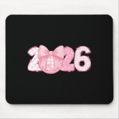 Happy New Year 2026 Disco Ball Nk Coquette Bow Fam Mousepad (Vorne)