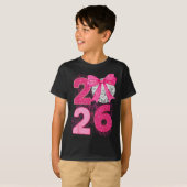 Happy New Year 2026 Disco Ball Nk Coquette Bow Fam T-Shirt (Vorne ganz)
