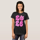 Happy New Year 2026 Disco Ball Nk Coquette Bow Fam T-Shirt (Vorne ganz)