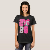 Happy New Year 2026 Disco Ball Nk Coquette Bow Fam T-Shirt (Vorne ganz)