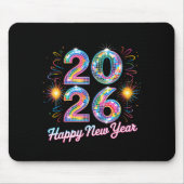 Happy New Year 2026 Disco Ball Retro Family Matchi Mousepad (Vorne)