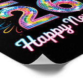 Happy New Year 2026 Disco Ball Retro Family Matchi Poster (Ecke)