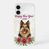 Happy New Year 2026 Dog Art iPhone 16 Hülle (Rückseite)