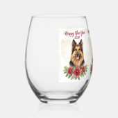 Happy New Year 2026 Dog Champagne Glass Weinglas Ohne Stiel (Rechts)