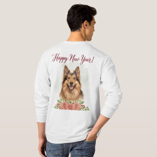 Happy New Year 2026 Dog Long Sleeve Shirt (Schwarz voll)