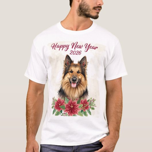 Happy New Year 2026 Dog Lover T-Shirt (Vorderseite)