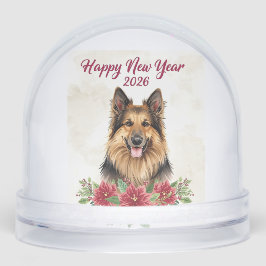 Happy New Year 2026 Dog Snow globe Gift Schneekugeln