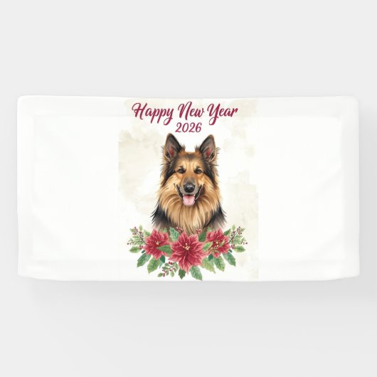 Happy New Year 2026 Dog Theme Banner (Horizontal)