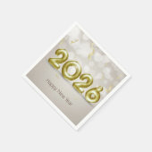 Happy New Year 2026 Elegant Gold Foil Balloons Serviette (Ecke)