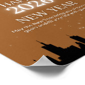 Happy New Year 2026 – Elegant Golden Brown poster. Poster (Ecke)