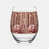 happy new year 2026 elegant wine glass weinglas ohne stiel (Rückseite)