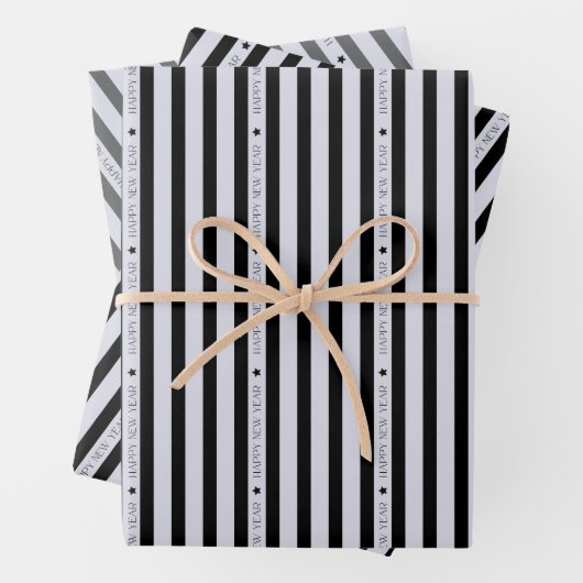 Happy New Year 2026 Elegant Wrapping Geschenkpapier Set (Beispiel)