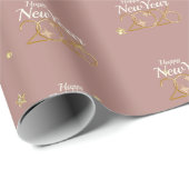 Happy New Year 2026 Elegant Wrapping Paper Geschenkpapier (Rolleneckpunkt)