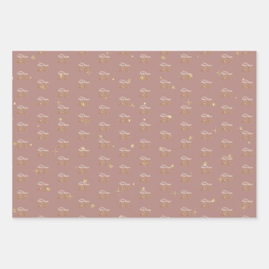 Happy New Year 2026 Elegant Wrapping Paper Geschenkpapier Set (Vorderseite 3)