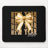 Happy New Year 2026 Eve Coquette Party Golden Fami Mousepad (Vorne)