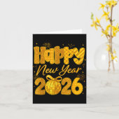 Happy New Year 2026 Eve Party Gold Family Matching Karte (Gelbe Blume)