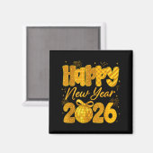Happy New Year 2026 Eve Party Gold Family Matching Magnet (Vorderseite/Rückseite)