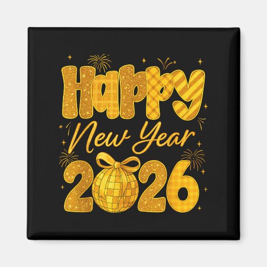 Happy New Year 2026 Eve Party Gold Family Matching Magnet (Vorne)