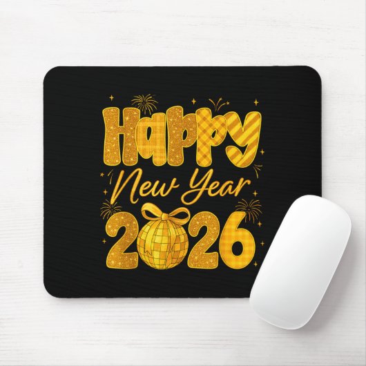 Happy New Year 2026 Eve Party Gold Family Matching Mousepad (Mit Mouse)