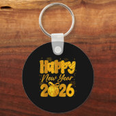 Happy New Year 2026 Eve Party Gold Family Matching Schlüsselanhänger (Vorderseite)